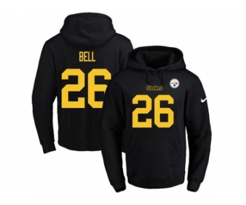 Nike Pittsburgh Steelers #26 Le'Veon Bell Black(Gold No.) Name & Number Pullover NFL Hoodie