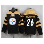 Nike Pittsburgh Steelers #26 Rod Woodson Black Player Pullover NFL Hoodie