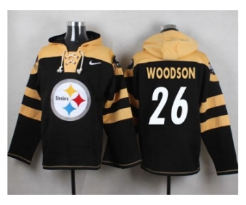 Nike Pittsburgh Steelers #26 Rod Woodson Black Player Pullover NFL Hoodie