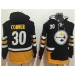 Nike Pittsburgh Steelers #30 James Conner Black Gold Name & Number Pullover NFL Hoodie