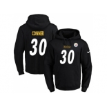 Nike Pittsburgh Steelers #30 James Conner Black Name & Number Pullover NFL Hoodie