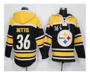 Nike Pittsburgh Steelers #36 Jerome Bettis Black Player Pullover Hoodie