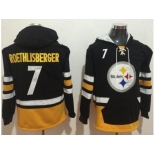 Nike Pittsburgh Steelers #7 Ben Roethlisberger Black Gold Name & Number Pullover NFL Hoodie