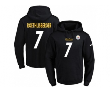 Nike Pittsburgh Steelers #7 Ben Roethlisberger Black Name & Number Pullover NFL Hoodie