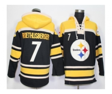 Nike Pittsburgh Steelers #7 Ben Roethlisberger Black Sawyer Hooded Sweatshirt NFL Hoodie