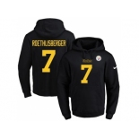 Nike Pittsburgh Steelers #7 Ben Roethlisberger Black(Gold No.) Name & Number Pullover NFL Hoodie