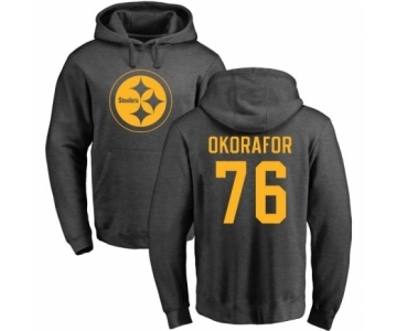 Nike Pittsburgh Steelers #76 Chukwuma Okorafor Ash One Color Pullover Hoodie