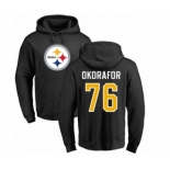 Nike Pittsburgh Steelers #76 Chukwuma Okorafor Black Name & Number Logo Pullover Hoodie