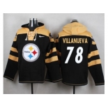 Nike Pittsburgh Steelers #78 Alejandro Villanueva Black Player Pullover NFL Hoodie