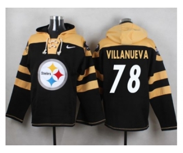 Nike Pittsburgh Steelers #78 Alejandro Villanueva Black Player Pullover NFL Hoodie