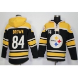 Nike Pittsburgh Steelers #84 Antonio Brown Black Player Pullover Hoodie