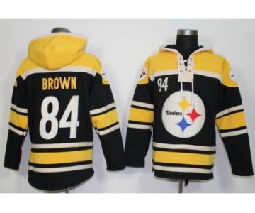 Nike Pittsburgh Steelers #84 Antonio Brown Black Player Pullover Hoodie