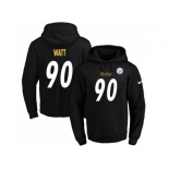 Nike Pittsburgh Steelers #90 T. J. Watt Black Name & Number Pullover NFL Hoodie