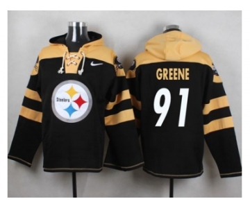 Nike Pittsburgh Steelers #91 Kevin Greene Black Player Pullover NFL Hoodie