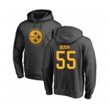 Pittsburgh Steelers #55 Devin Bush Ash One Color Pullover Hoodie