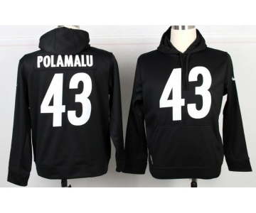 nike nfl jerseys pittsburgh steelers #43 troy polamalu black[pullover hooded sweatshirt]