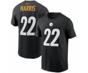 Men's Pittsburgh Steelers #22 Najee Harris 2021 Black Football Draft First Round Pick Player Name & Number Football T-Shirt