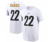 Men's Pittsburgh Steelers #22 Najee Harris 2021 White Football Draft First Round Pick Player Name & Number Football T-Shirt