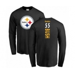 Pittsburgh Steelers #55 Devin Bush Black Backer Long Sleeve T-Shirt