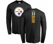 Pittsburgh Steelers #55 Devin Bush Black Backer Long Sleeve T-Shirt