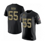 Pittsburgh Steelers #55 Devin Bush Black Camo Salute to Service T-Shirt