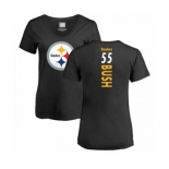 Women's Pittsburgh Steelers #55 Devin Bush Black Backer Slim Fit T-Shirt