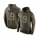 Football Indianapolis Colts #19 Johnny Unitas Green Salute To Service Men's Pullover Hoodie