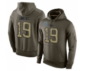 Football Indianapolis Colts #19 Johnny Unitas Green Salute To Service Men's Pullover Hoodie