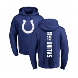 Football Indianapolis Colts #19 Johnny Unitas Royal Blue Backer Pullover Hoodie