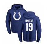 Football Indianapolis Colts #19 Johnny Unitas Royal Blue Name & Number Logo Pullover Hoodie