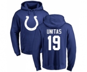 Football Indianapolis Colts #19 Johnny Unitas Royal Blue Name & Number Logo Pullover Hoodie