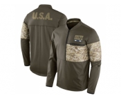 Men Indianapolis Colts Nike Olive Salute to Service Sideline Hybrid Half-Zip Pullover Jacket