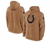 Men's Indianapolis Colts 2023 Brown Salute to Service Pullover Hoodie