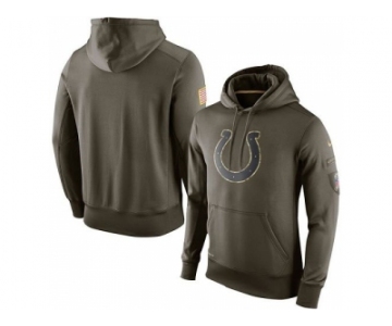 Men''s Indianapolis Colts Nike Olive Salute To Service KO Performance Hoodie