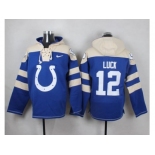 Nike Indianapolis Colts #12 Andrew Luck Royal Blue Player Pullover NFL Hoodie