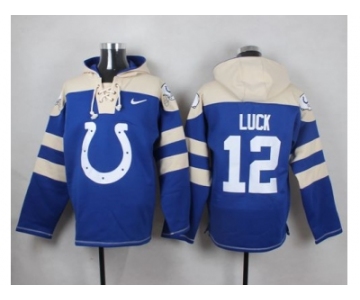 Nike Indianapolis Colts #12 Andrew Luck Royal Blue Player Pullover NFL Hoodie