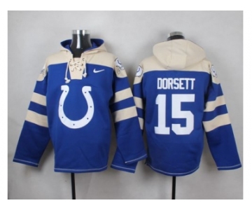 Nike Indianapolis Colts #15 Phillip Dorsett Royal Blue Player Pullover NFL Hoodie