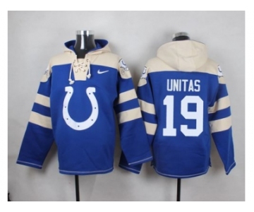 Nike Indianapolis Colts #19 Johnny Unitas Royal Blue Player Pullover NFL Hoodie