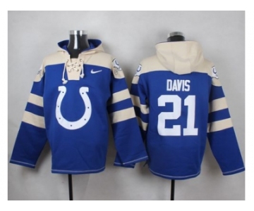 Nike Indianapolis Colts #21 Vontae Davis Royal Blue Player Pullover NFL Hoodie