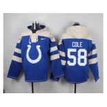 Nike Indianapolis Colts #58 Trent Cole Royal Blue Player Pullover NFL Hoodie