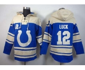 nike nfl jerseys indianapolis colts #12 luck blue-cream[pullover hooded sweatshirt]