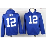 nike nfl jerseys indianapolis colts #12 luck blue[pullover hooded sweatshirt]