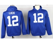 nike nfl jerseys indianapolis colts #12 luck blue[pullover hooded sweatshirt]