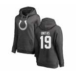 Football Women's Indianapolis Colts #19 Johnny Unitas Ash One Color Pullover Hoodie