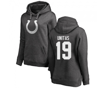 Football Women's Indianapolis Colts #19 Johnny Unitas Ash One Color Pullover Hoodie