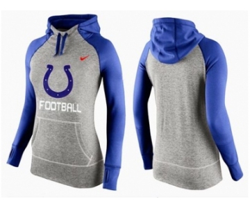 Women Nike Indianapolis Colts Performance Hoodie Grey & Blue_1