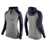 Women Nike Indianapolis Colts Performance Hoodie Grey & Dark Blue