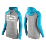 Women Nike Indianapolis Colts Performance Hoodie Grey & Light Blue