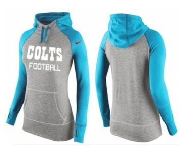 Women Nike Indianapolis Colts Performance Hoodie Grey & Light Blue