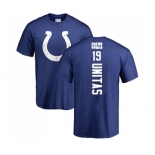 Football Indianapolis Colts #19 Johnny Unitas Royal Blue Backer T-Shirt